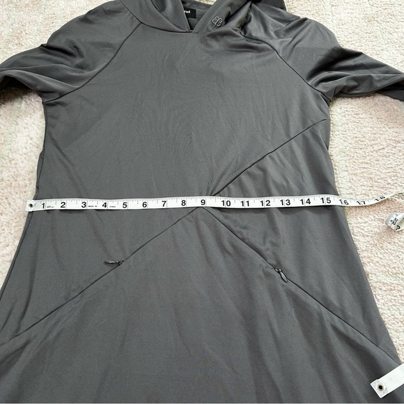 Betabrand Red Eye Charcoal Gray Long-Sleeve Travel Dress Size Small Hooded - Picture 8 of 13